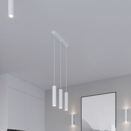Lampadario a sospensione con filo LAGOS 3xGU10/10W/230V bianco