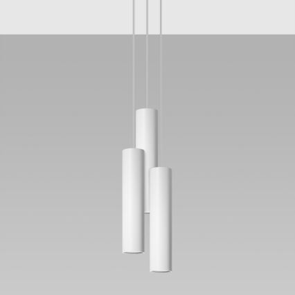 Lampadario a sospensione con filo LAGOS 3xGU10/10W/230V bianco