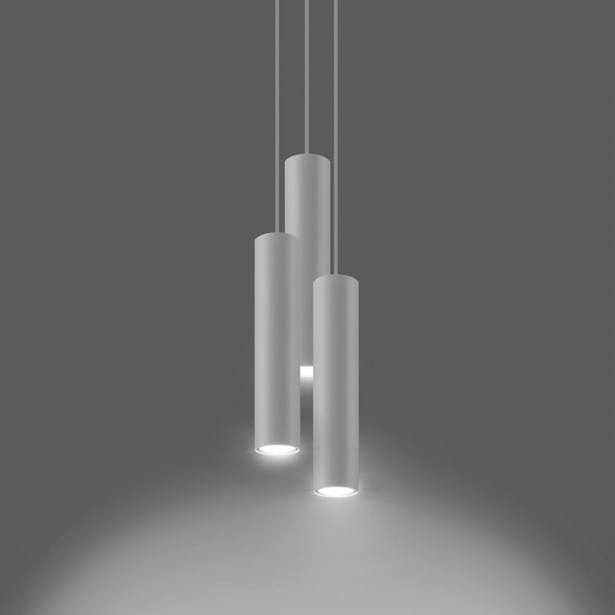 Lampadario a sospensione con filo LAGOS 3xGU10/10W/230V bianco