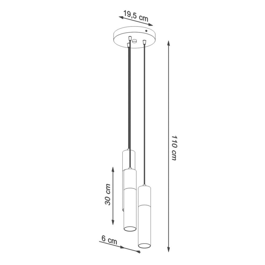 Lampadario su corda BORGIO 3xGU10/40W/230V cemento/metallo nero