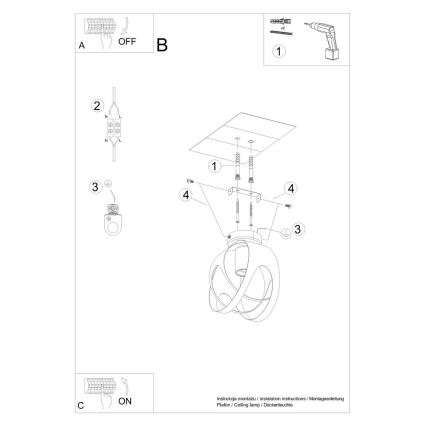 Lampadario a plafone TULOS 1xE27/60W/230V bianco