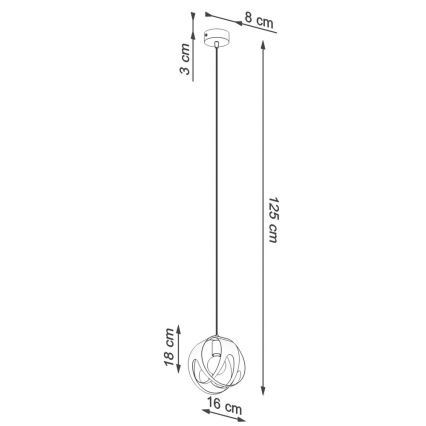 Lampadario su corda TULOS 1xE27/60W/230V bianco