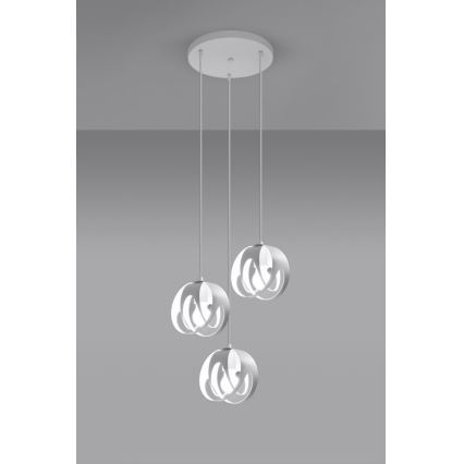 Lampadario su corda TULOS 3xE27/60W/230V bianco