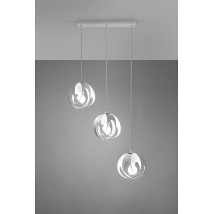 Lampadario su corda TULOS 3xE27/60W/230V bianco