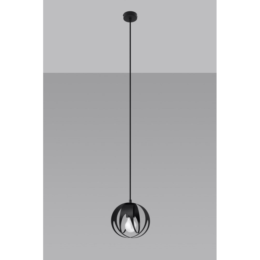 Lampadario su corda TULOS 1xE27/60W/230V nero