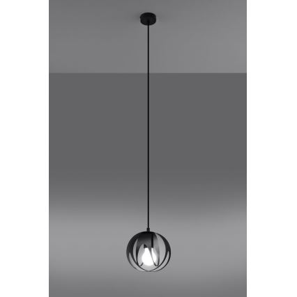 Lampadario su corda TULOS 1xE27/60W/230V nero