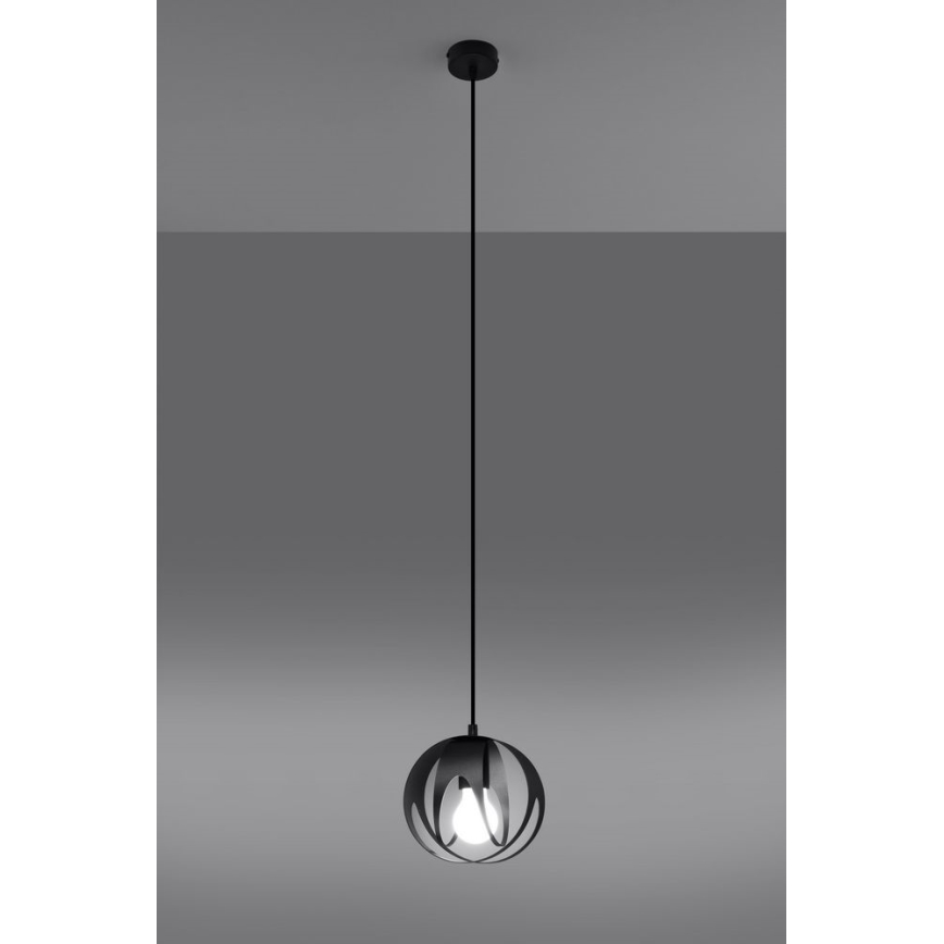 Lampadario su corda TULOS 1xE27/60W/230V nero