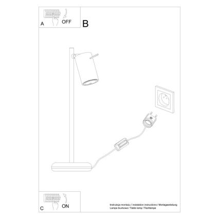 Lampada da tavolo RING 1xGU10/10W/230V bianco