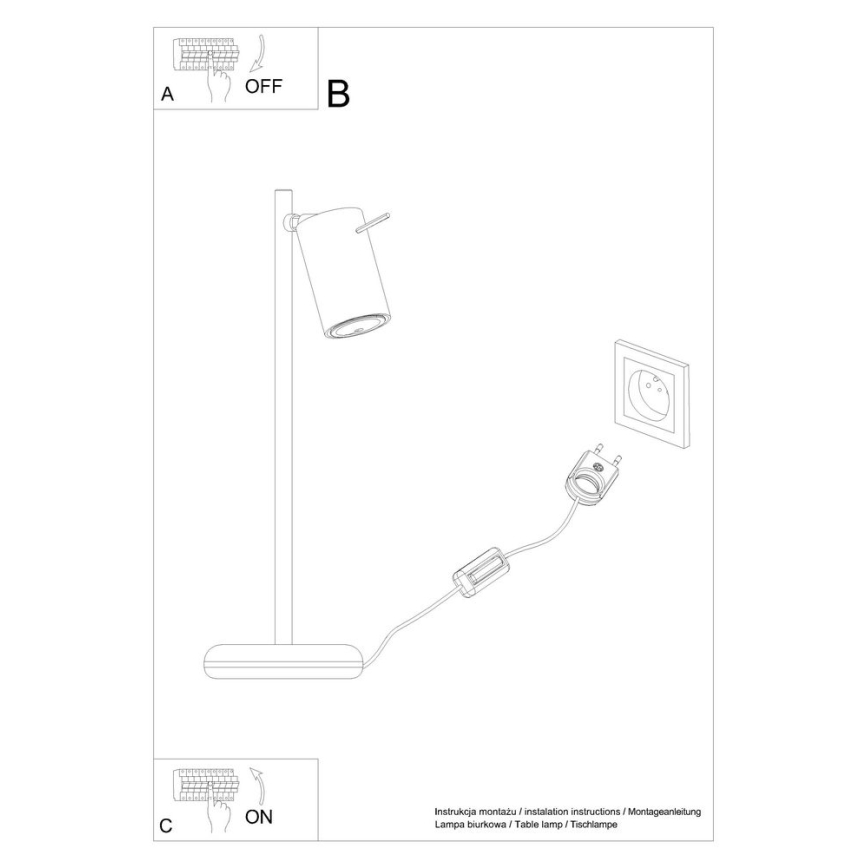 Lampada da tavolo RING 1xGU10/10W/230V bianco