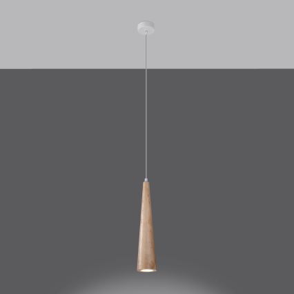 Lampadario a sospensione con cavo SULA 1x GU10/10W/230V Ø 8 cm beige