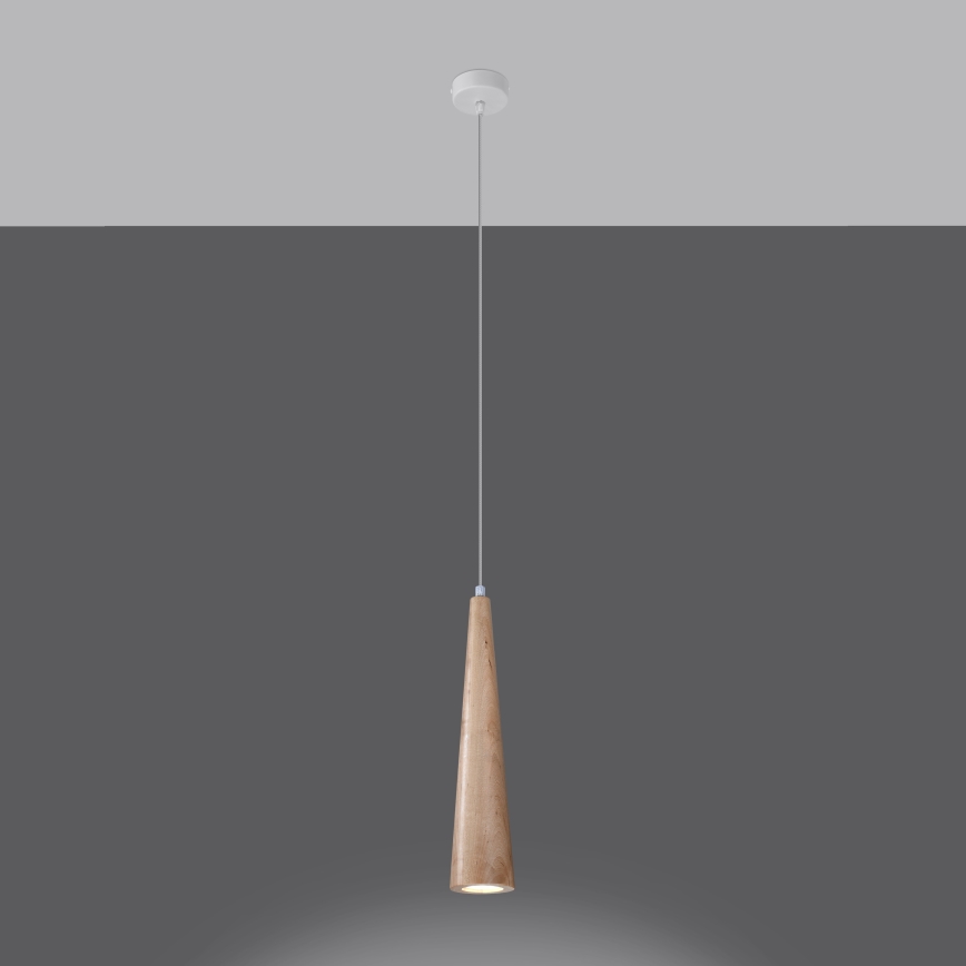Lampadario a sospensione con cavo SULA 1x GU10/10W/230V Ø 8 cm beige