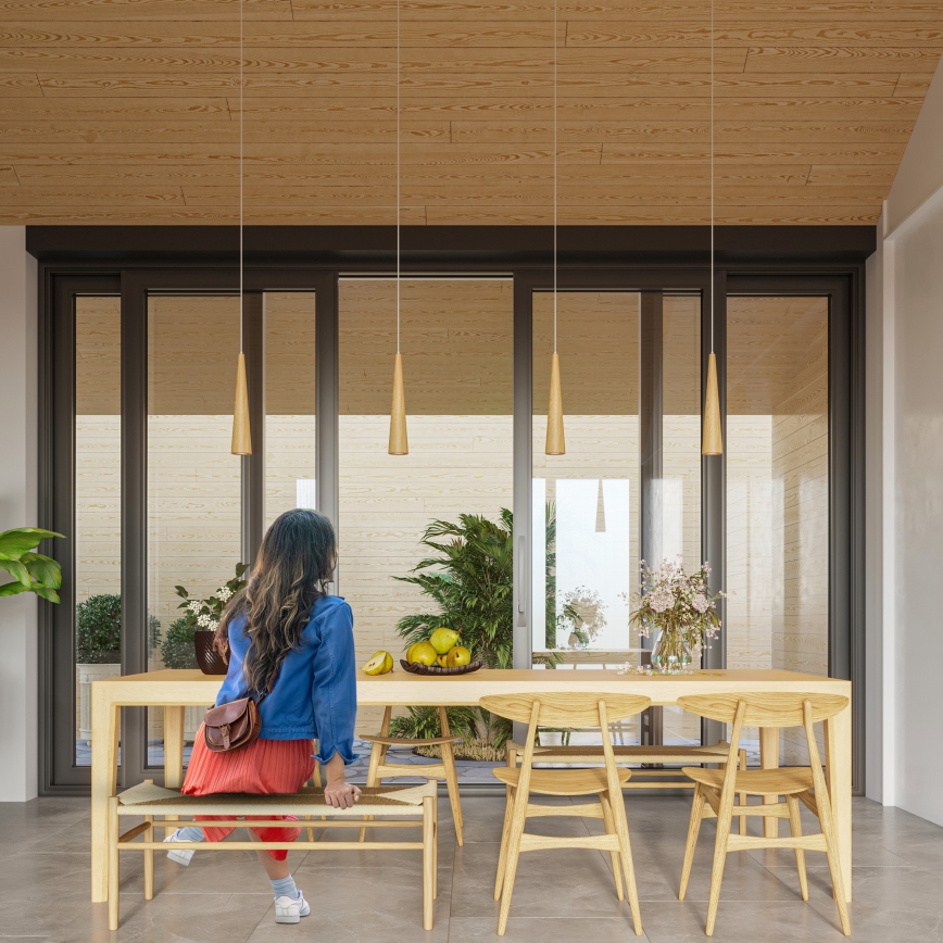 Lampadario a sospensione con cavo SULA 1x GU10/10W/230V Ø 8 cm beige