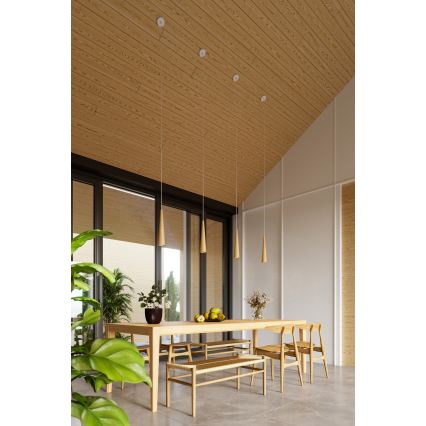 Lampadario a sospensione con cavo SULA 1x GU10/10W/230V Ø 8 cm beige