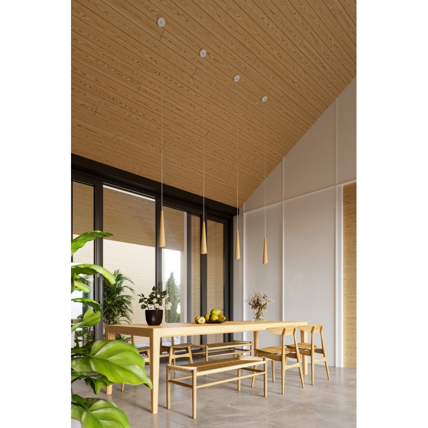 Lampadario a sospensione con cavo SULA 1x GU10/10W/230V Ø 8 cm beige