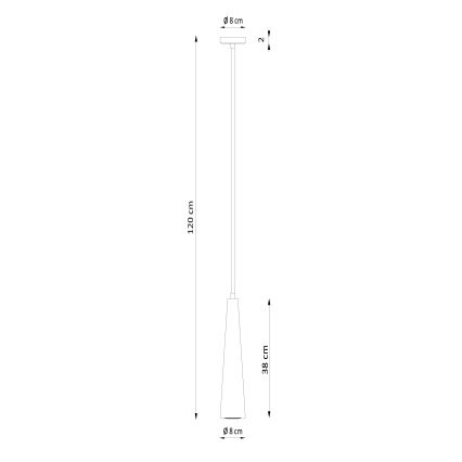 Lampadario a sospensione con cavo SULA 1x GU10/10W/230V Ø 8 cm beige