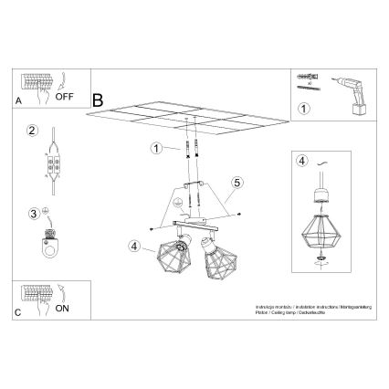 Luce Spot ARTEMIS 2xE14/40W/230V bianco