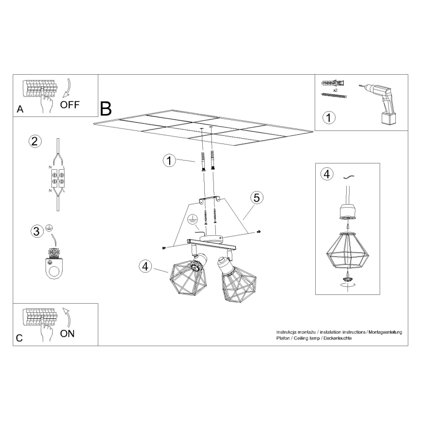 Luce Spot ARTEMIS 2xE14/40W/230V bianco