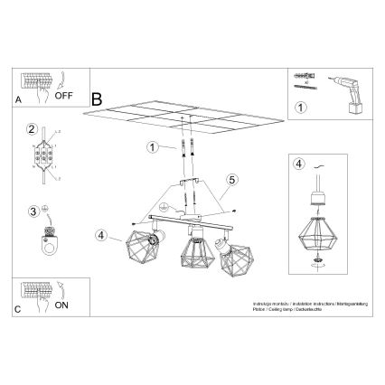 Luce Spot ARTEMIS 3xE14/40W/230V bianco