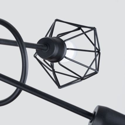 Lampadario a sospensione con supporto rigido ARTEMIS 5xE14/40W/230V nero
