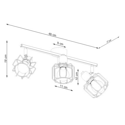 Luce Spot BELUCI 3xE14/40W/230V bianco