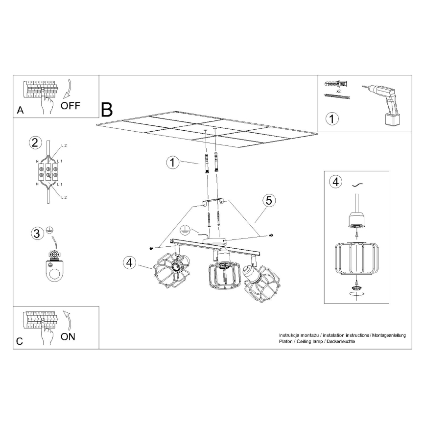 Luce Spot BELUCI 3xE14/40W/230V bianco