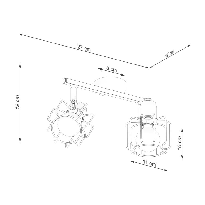 Lampada da soffitto BELUCI 2xE14/40W/230V nero