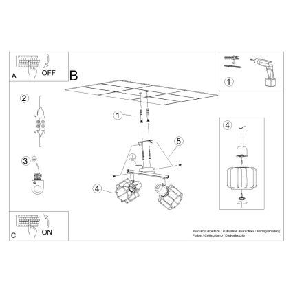 Lampada da soffitto BELUCI 2xE14/40W/230V nero