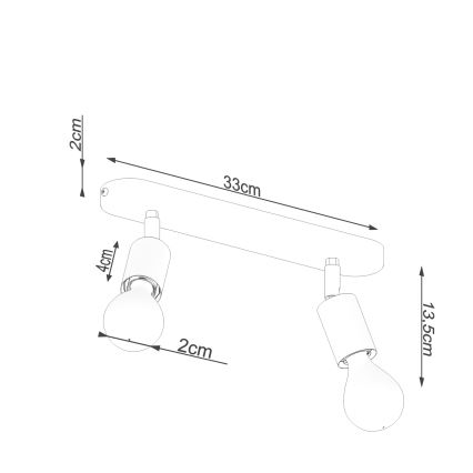 Luce Spot FORNES 2xE27/60W/230V nero