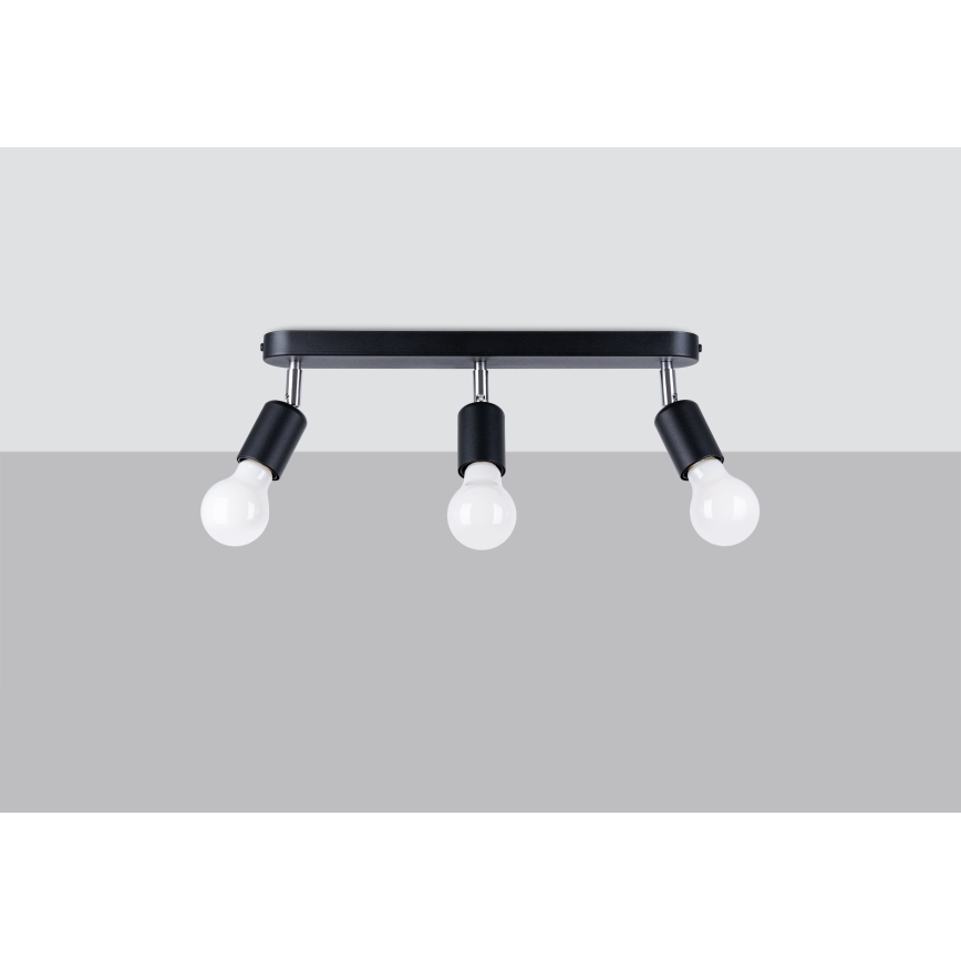 Luce Spot FORNES 3xE27/60W/230V nero