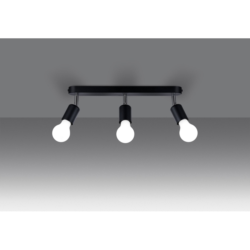 Luce Spot FORNES 3xE27/60W/230V nero