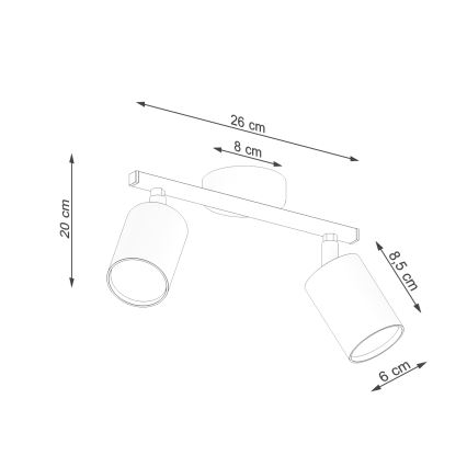 Luce Spot LEMMI 2xGU10/40W/230V bianco