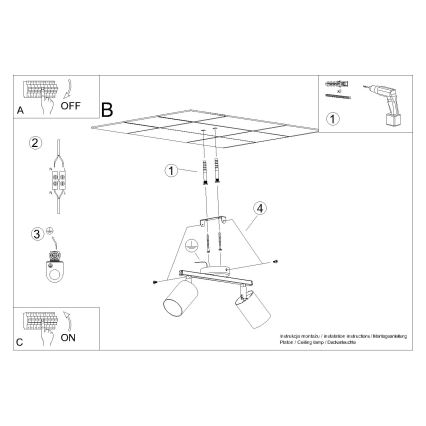 Luce Spot LEMMI 2xGU10/40W/230V bianco