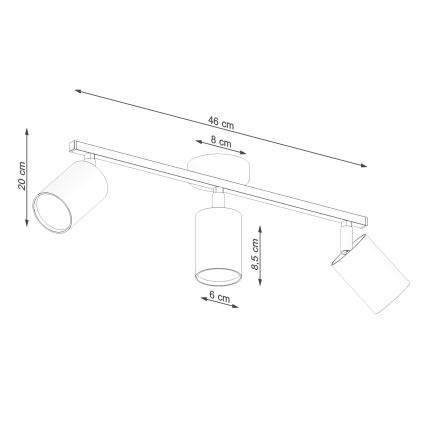 Luce Spot LEMMI 3xGU10/40W/230V bianco