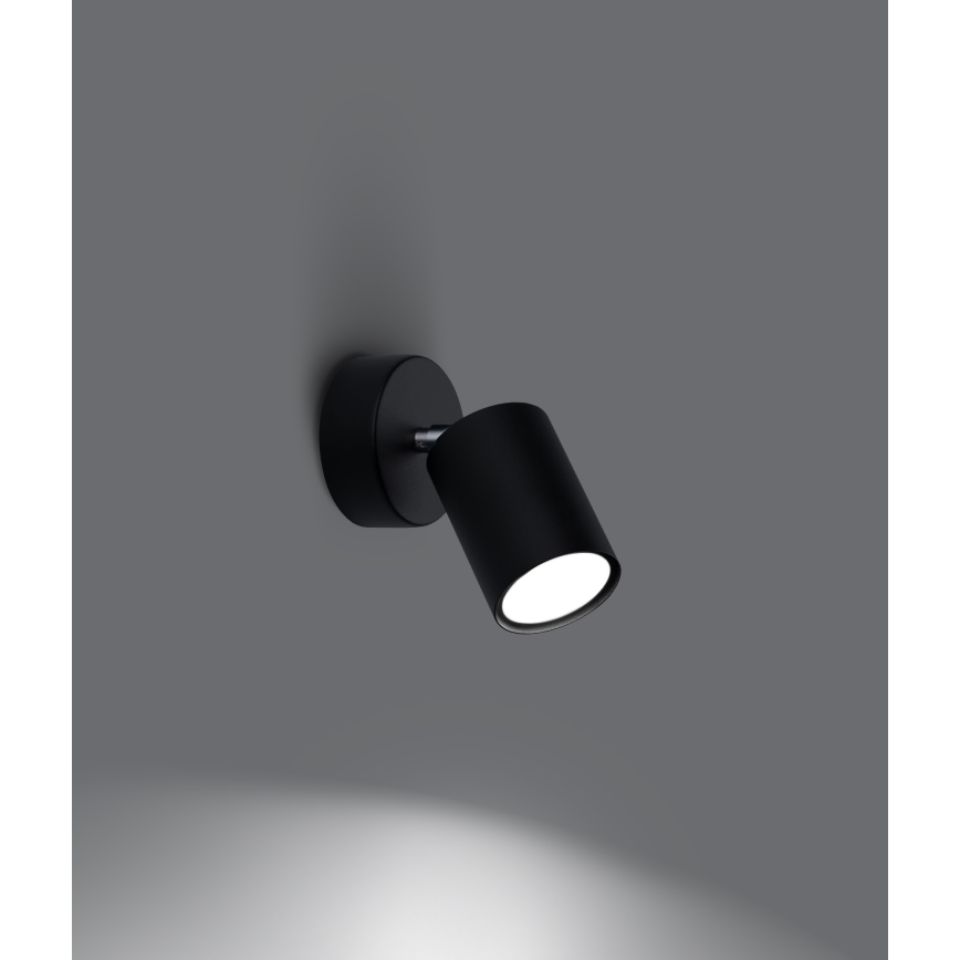 Lampada da parete a spot LEMMI 1xGU10/40W/230V nero