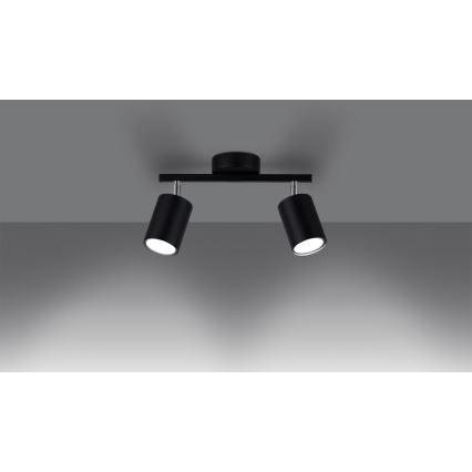 Luce Spot LEMMI 2xGU10/40W/230V nero