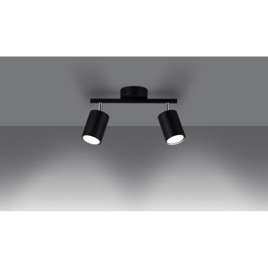 Luce Spot LEMMI 2xGU10/40W/230V nero