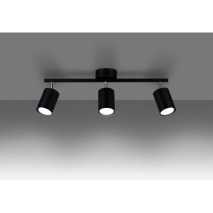 Luce Spot LEMMI 3xGU10/40W/230V nero