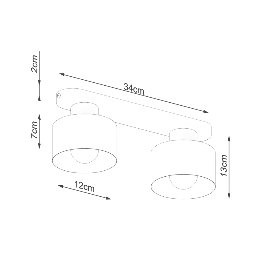 Lampada da soffitto SAVAR 2xE27/60W/230V nero