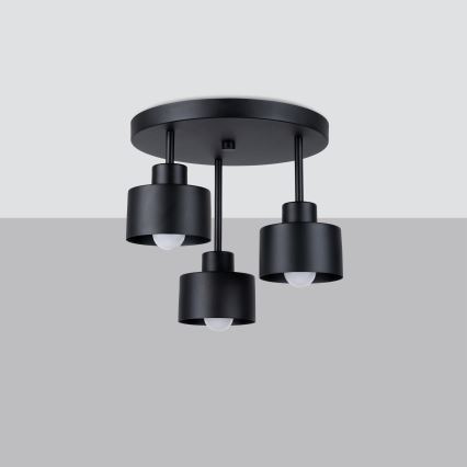 Lampadario a stelo SAVAR 3xE27/60W/230V nero