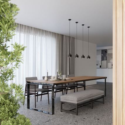 Lampadario a cavo SAVAR 1xE27/60W/230V nero