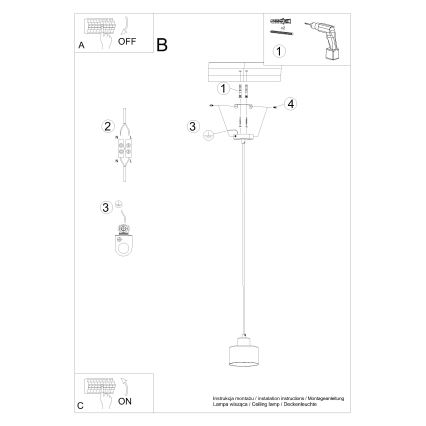 Lampadario a sospensione con filo SAVAR 1xE27/60W/230V nero