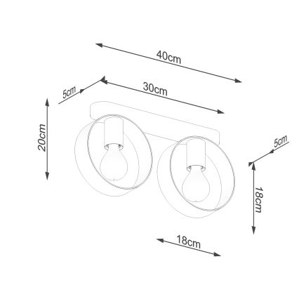 Lampada da soffitto TITRAN 2xE27/60W/230V bianco