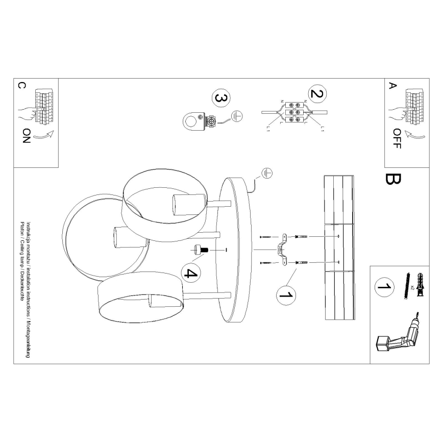 Lampadario a sospensione con supporto rigido TITRAN 3xE27/60W/230V bianco