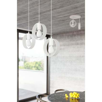 Lampadario a sospensione con filo TITRAN 1xE27/60W/230V bianco