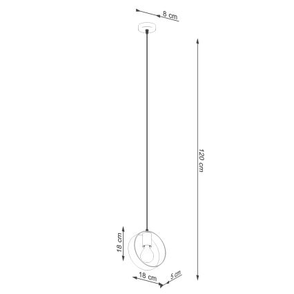 Lampadario a sospensione con filo TITRAN 1xE27/60W/230V bianco