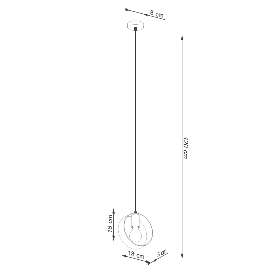 Lampadario a sospensione con filo TITRAN 1xE27/60W/230V bianco