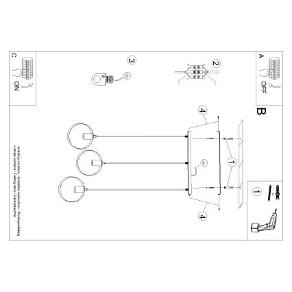 Lampadario a sospensione con filo TITRAN 3xE27/60W/230V bianco