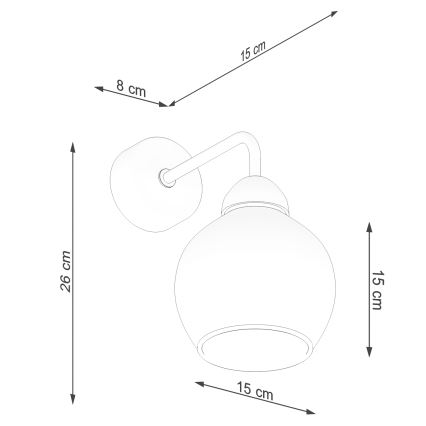 Lampada da parete ALINO 1xE27/60W/230V nero
