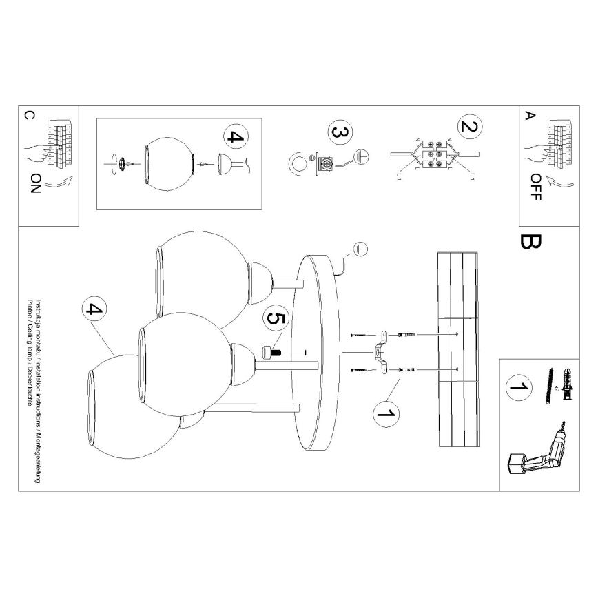 Lampadario a sospensione con supporto rigido ALINO 3xE27/60W/230V nero