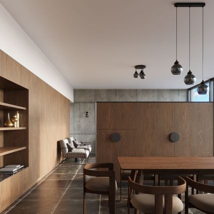 Lampadario a stelo ALINO 3xE27/60W/230V nero